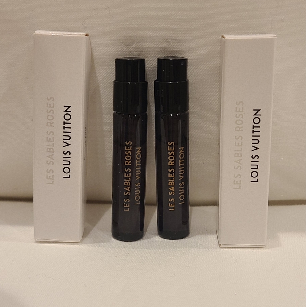 SET OF TWO LOUIS VUITTON FRAGRANCE LES SABLES ROSES 2 ML SAMPLE